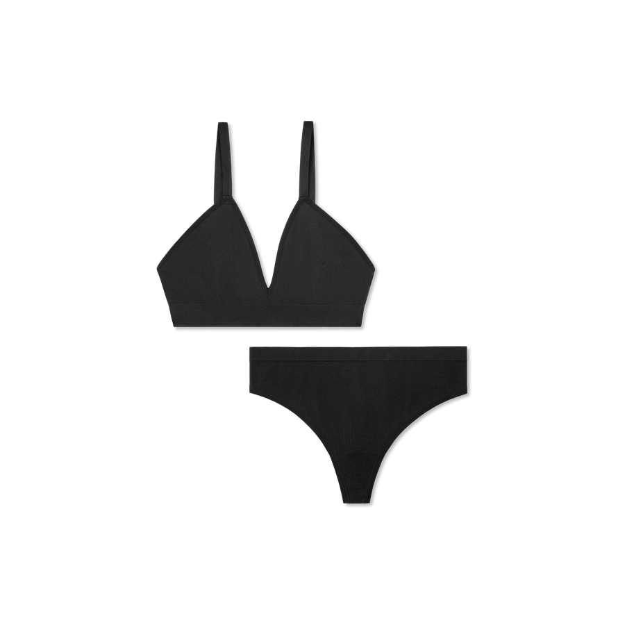 Women's Seamless Triangle Bralette + Thong Pack - Fresh Comfort