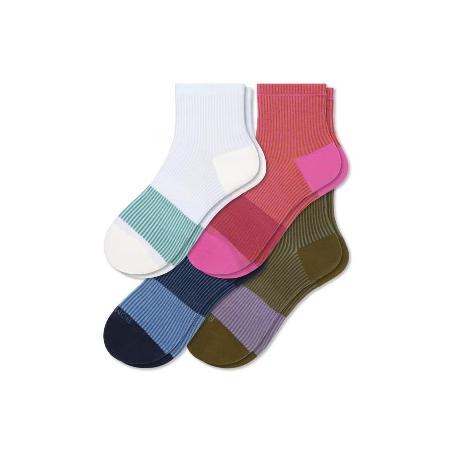 Women’s Stripe Quarter Sock 4-Pack - Ready Pick