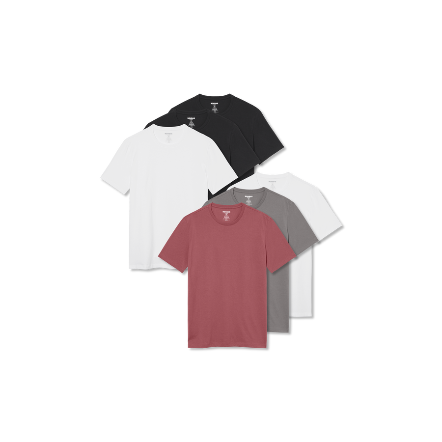 Men's Pima Cotton Slim Crew Neck T-Shirt 6-Pack - Fresh Fit