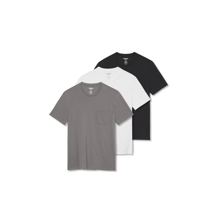 Men's Pima Cotton Pocket Crew Neck T-Shirt 3-Pack - Essential Ready