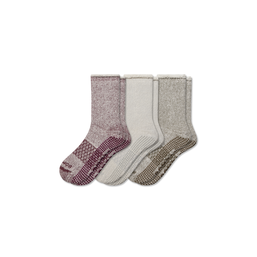 Men’s Roll-Top Merino Blend Gripper House Sock 3-Pack - Fresh Step