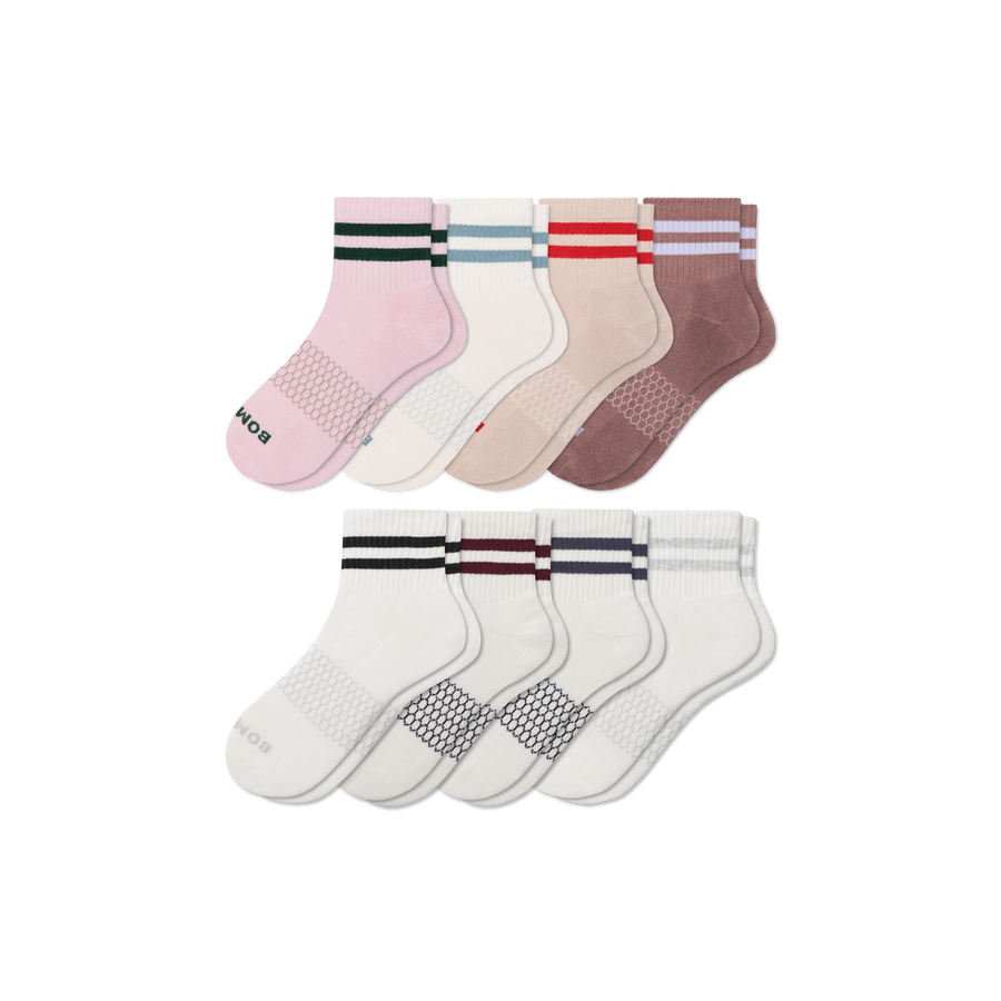 Women's Vintage Stripes Quarter Sock 8-Pack - Classic Ready