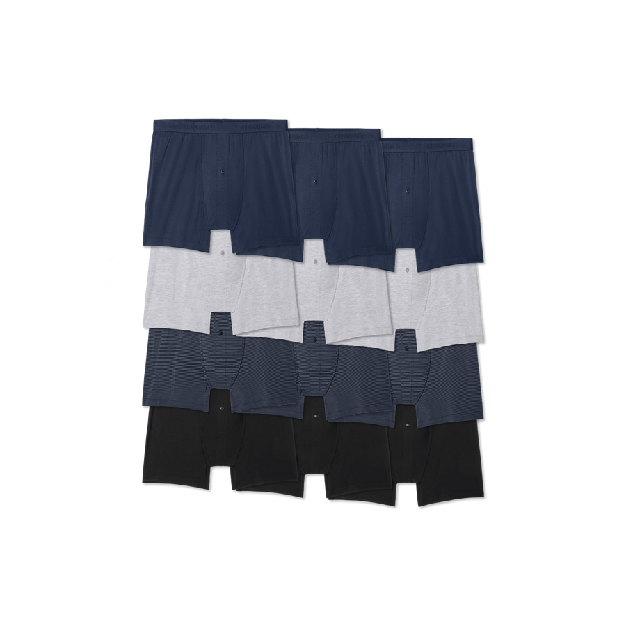 Men's Cotton Modal Blend Boxer 12-Pack - Easy Stretch