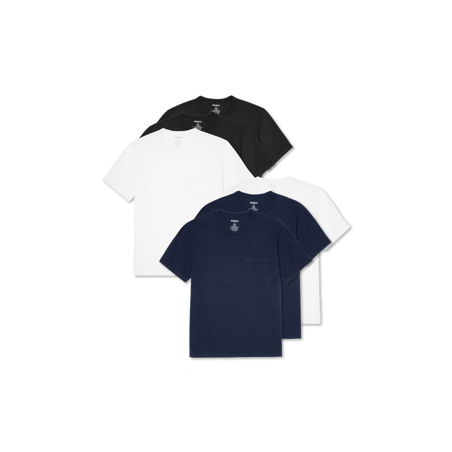 Men's Premium Weight Pocket Crew Neck T-Shirt 6-Pack - Daily Pick