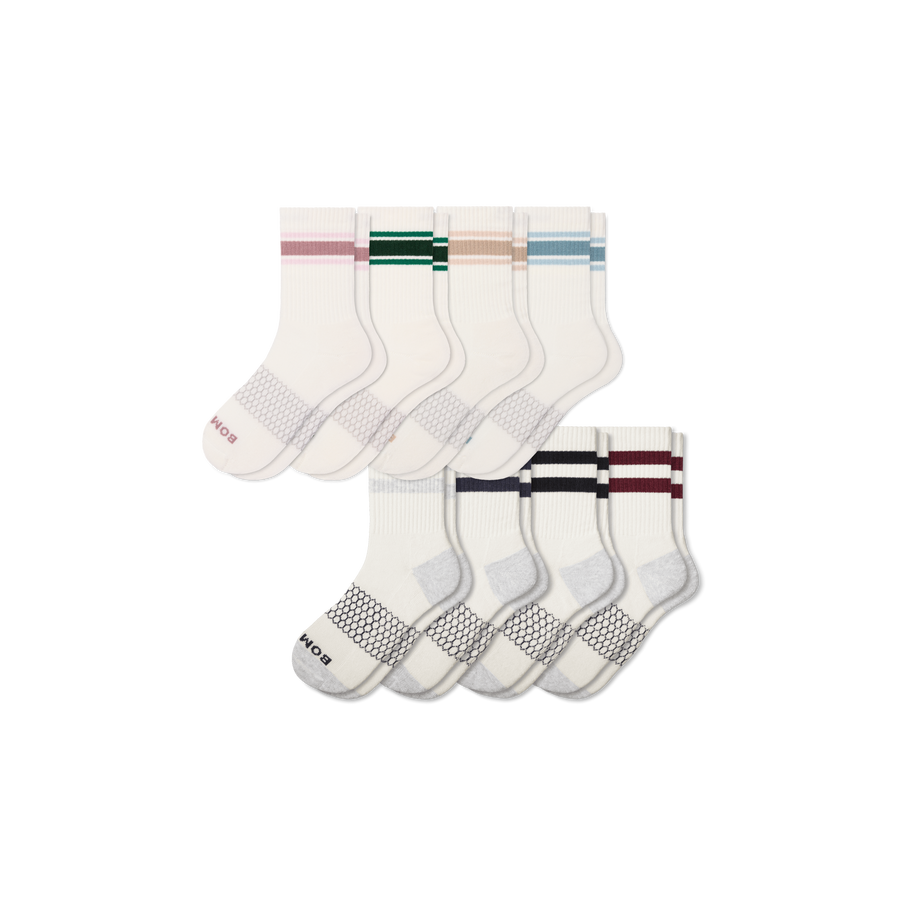 Women's Vintage Stripes Half Calf Sock 8-Pack - Soft Step