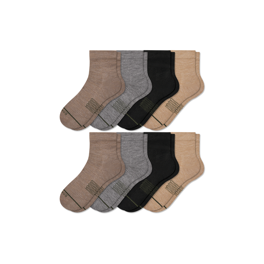 Women's Merino Wool Blend Modern Rib Quarter Sock 8-Pack - Daily Pick