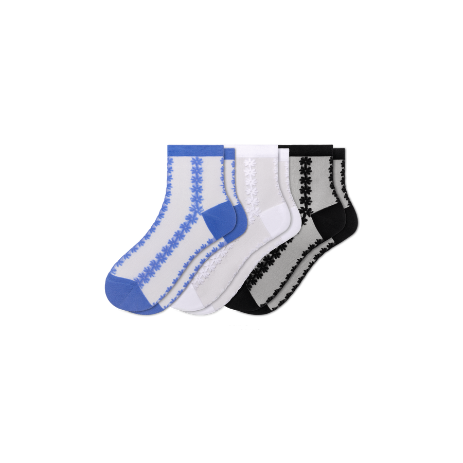 Women’s Sheer Quarter Sock 3-Pack - Light Cushion