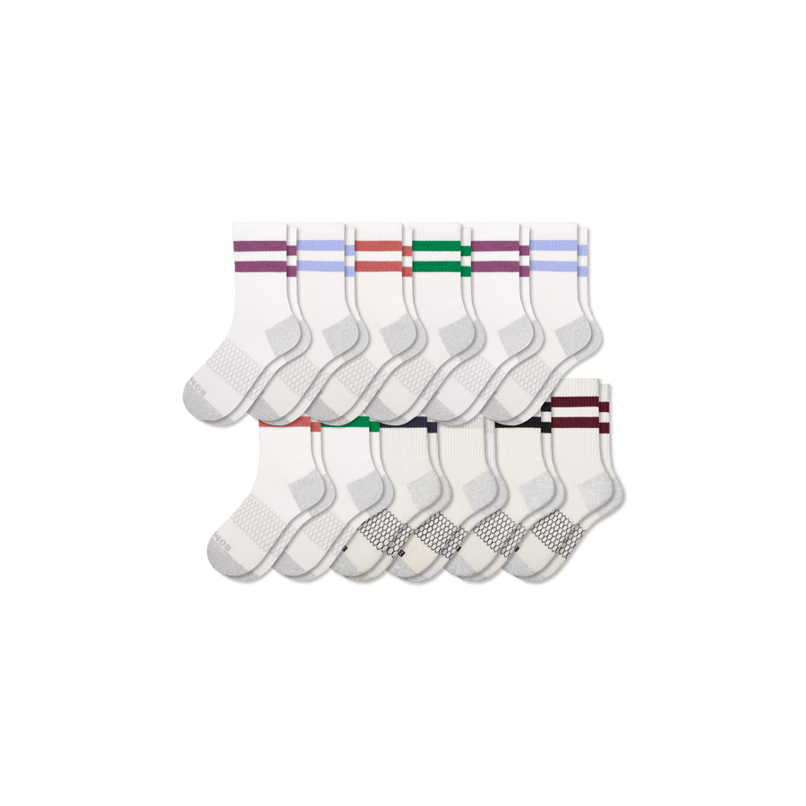 Men's Vintage Stripes Half Calf Sock 12-Pack - Daily Step