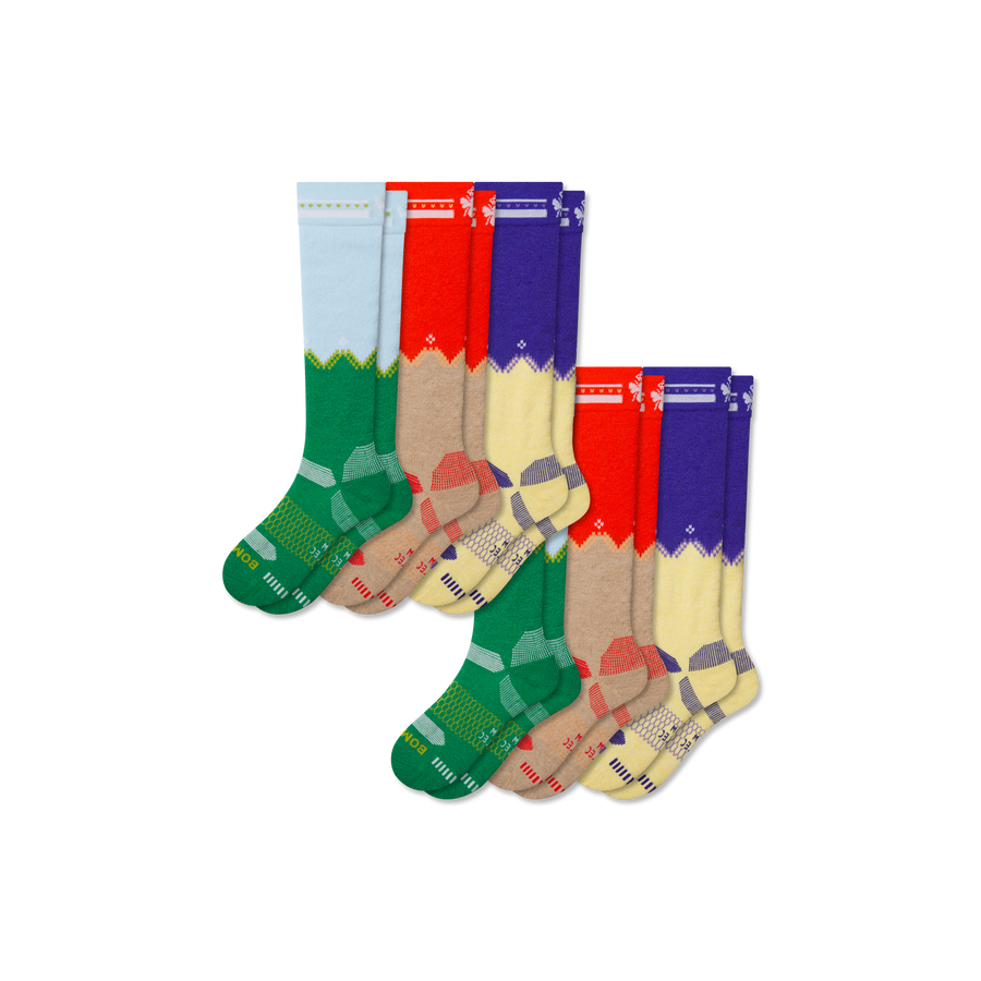 Youth Full-Cushion Merino Wool Blend Ski & Sock 6-Pack - Premium Pick