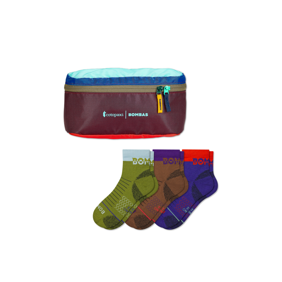 Men's Merino Wool Blend Hiking Quarter Sock 3-Pack & Cotopaxi Fanny Pack - Premium Pick