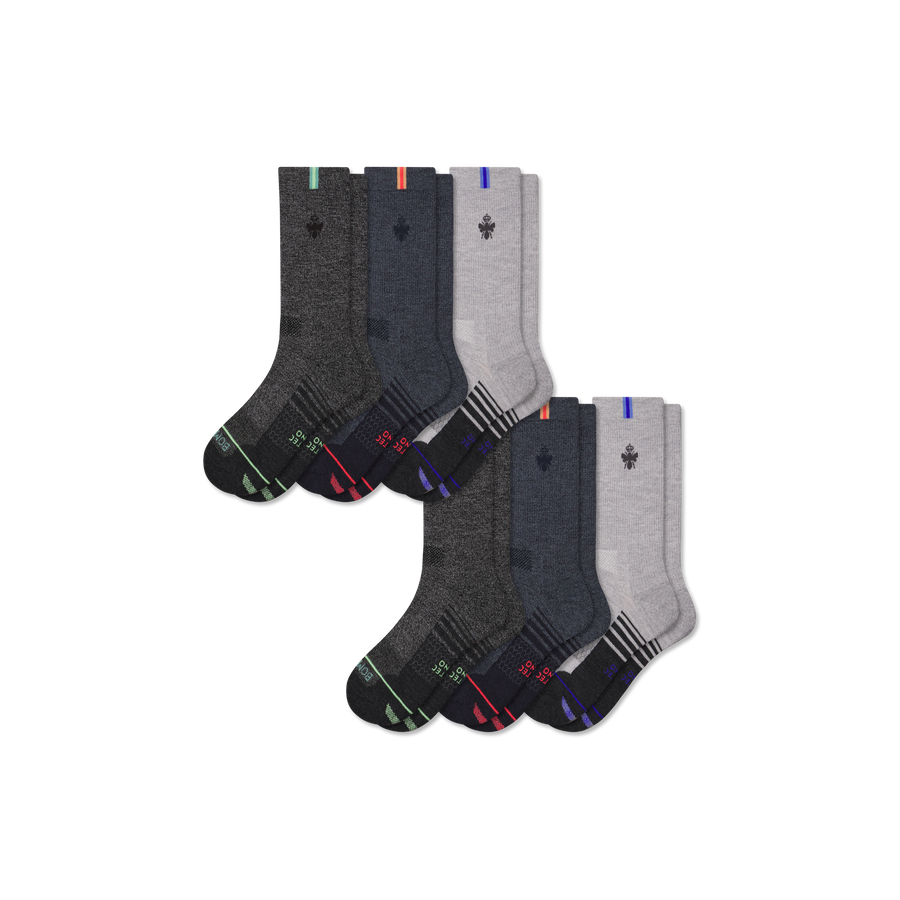 Women's Merino Wool Blend Run Calf Sock 6-Pack - Classic Ready