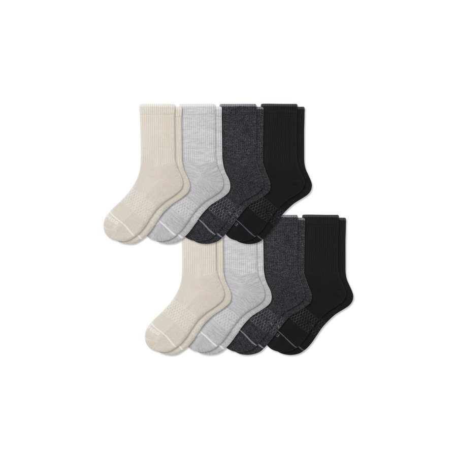 Men's Merino Wool Blend Half Calf Sock 8-Pack - Soft Step