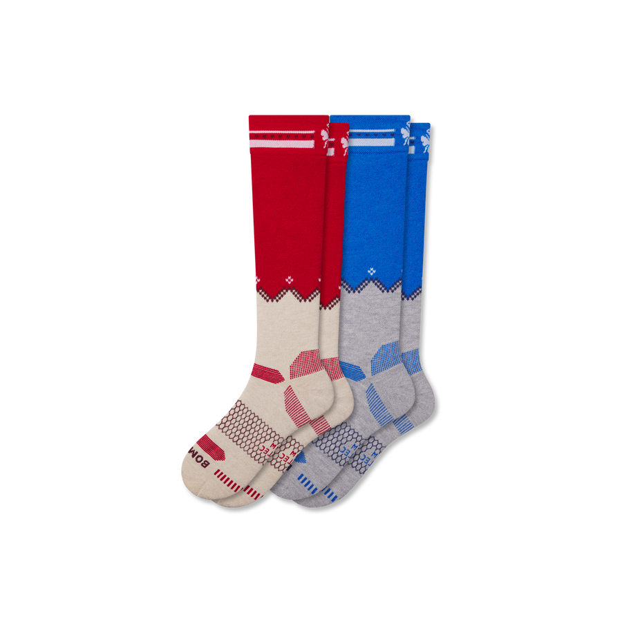 Men's Full-Cushion Merino Wool Blend Ski & Sock 2-Pack - Simple Style