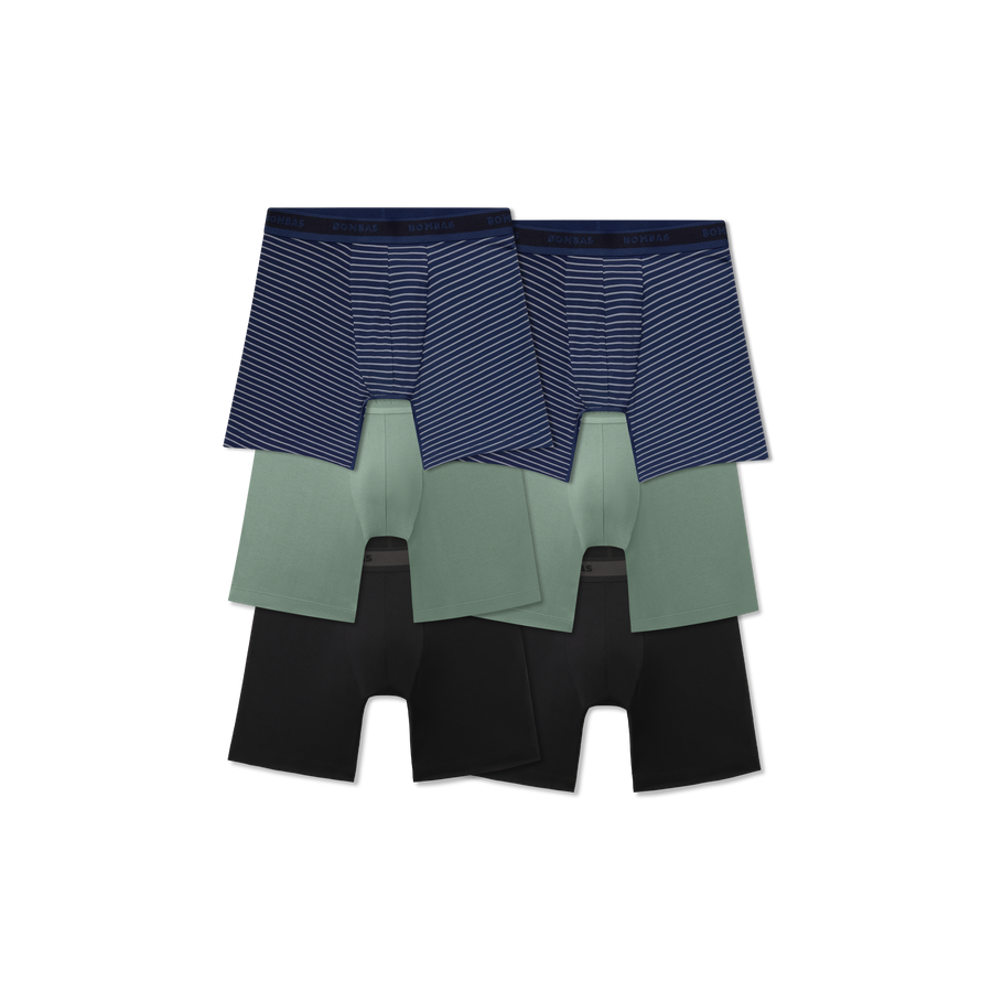Men's Soft Flex Boxer Brief 6" 6-Pack - Classic Ready