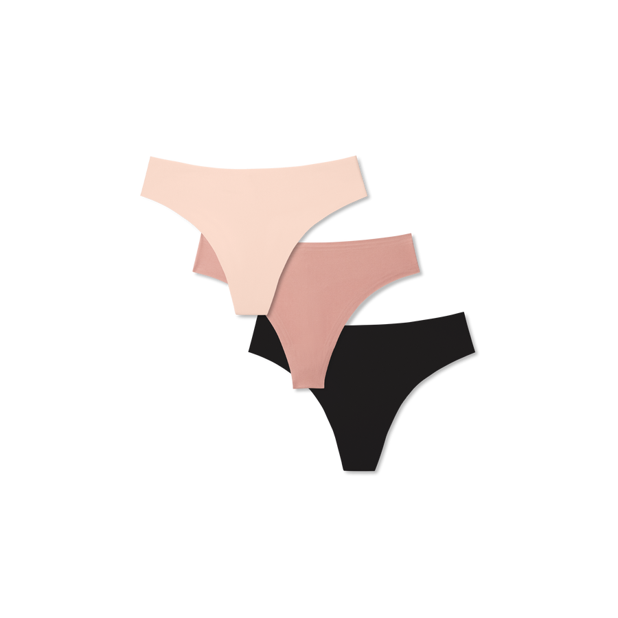 Women's No Show Thong 3-Pack - Modern Touch