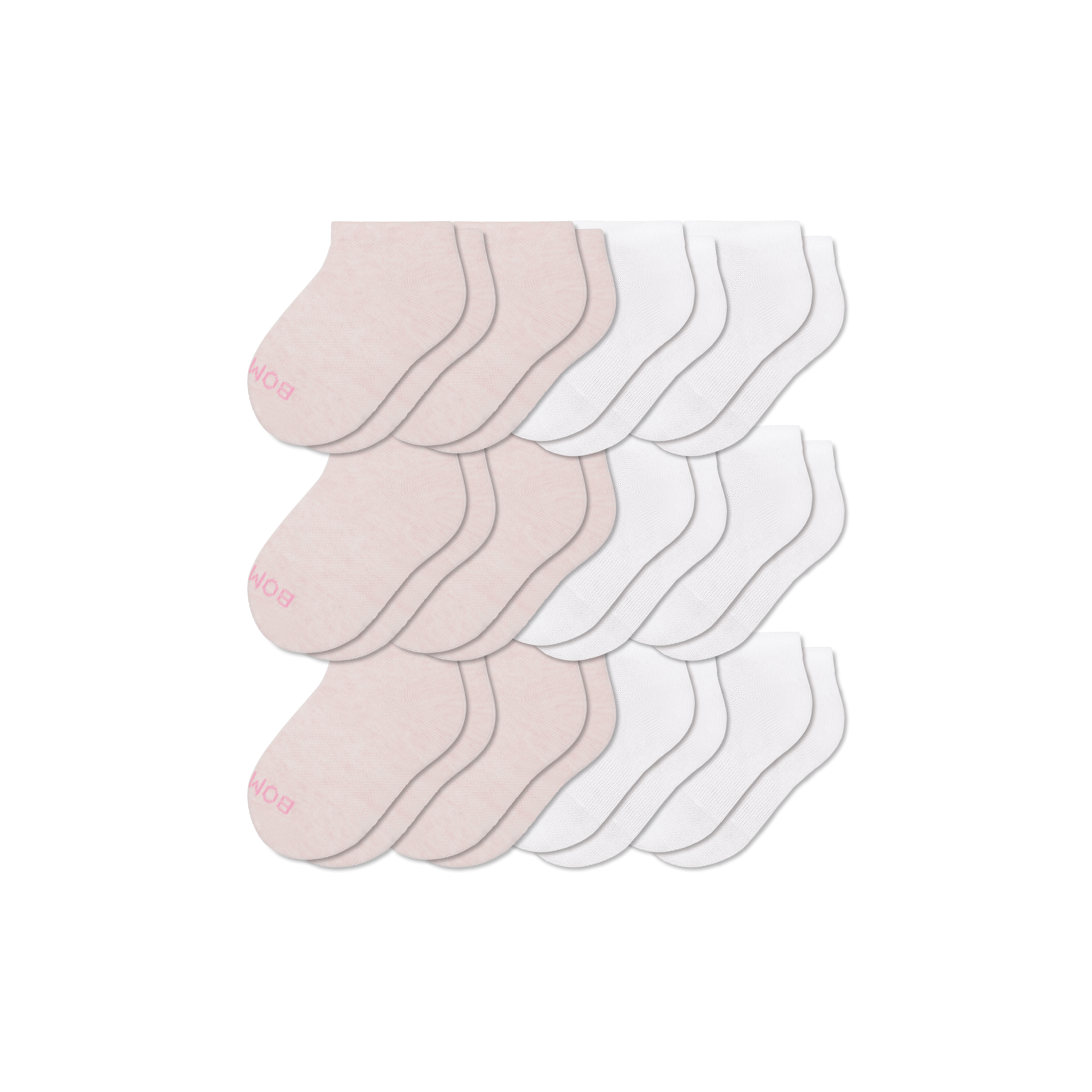 Junior Lightweight Ankle Sock 12-Pack - Pink