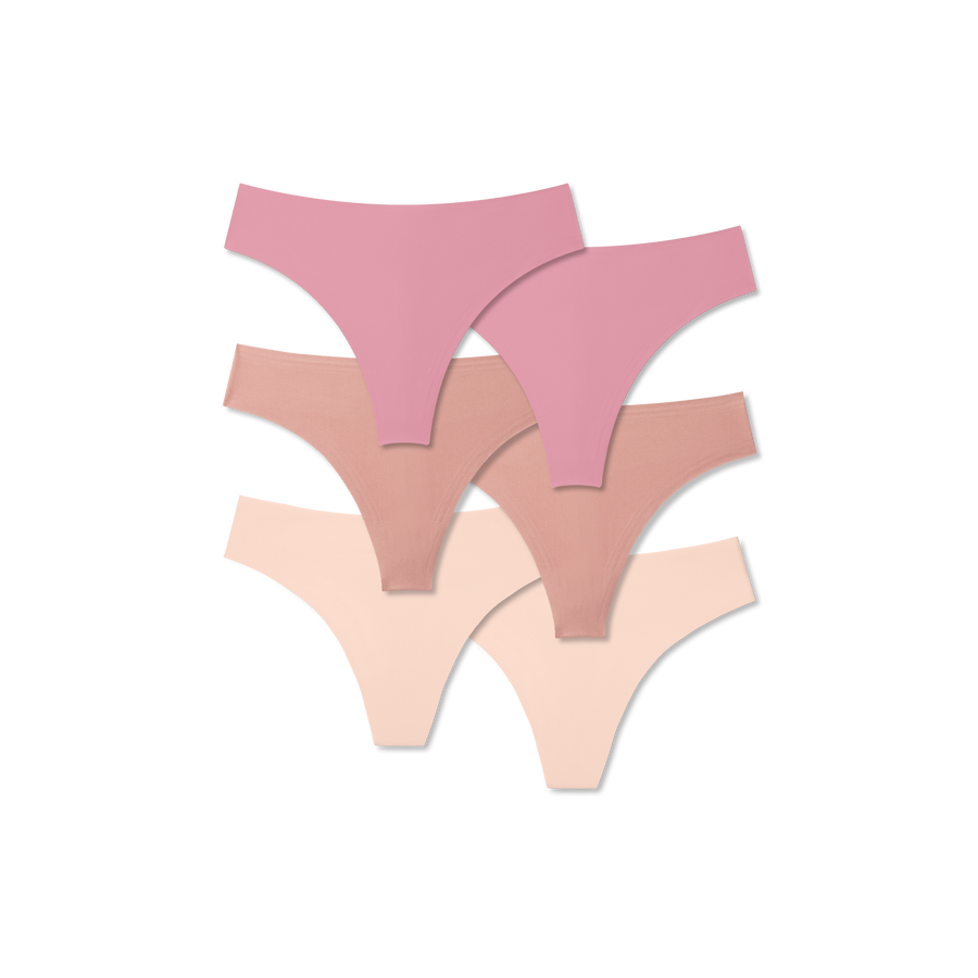 Women's No Show Thong 6-Pack - Fresh Comfort