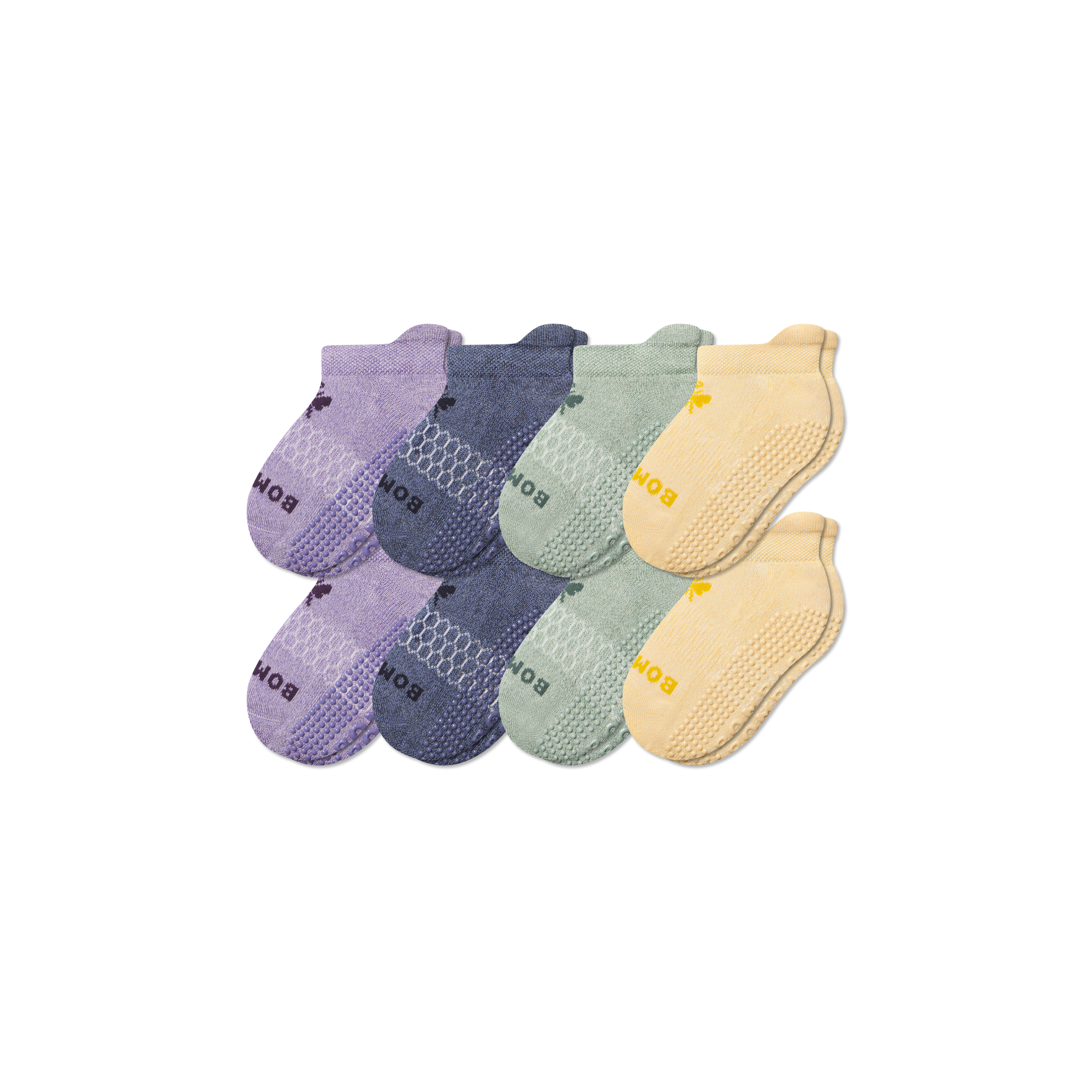 Junior Gripper Ankle Sock 8-Pack - Sage Blue Mix L