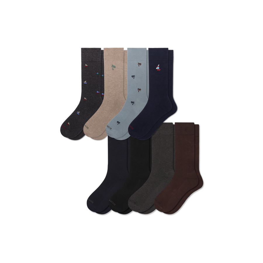 Men's Dress Calf Sock 8-Pack - Easy Pair