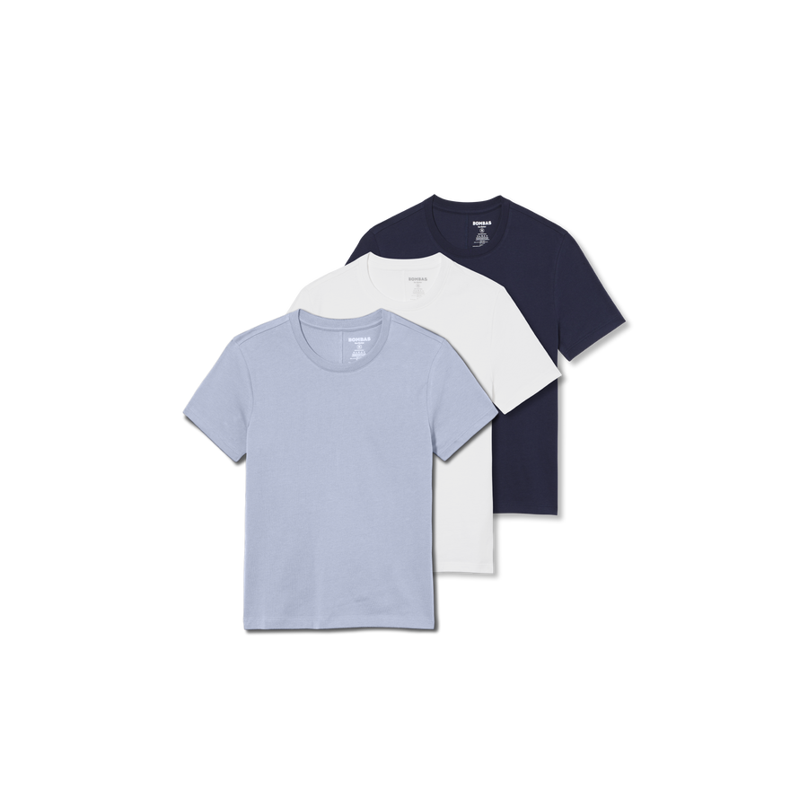 Women's Pima Cotton Slim Crew Neck T-Shirt 3-Pack - Simple Support