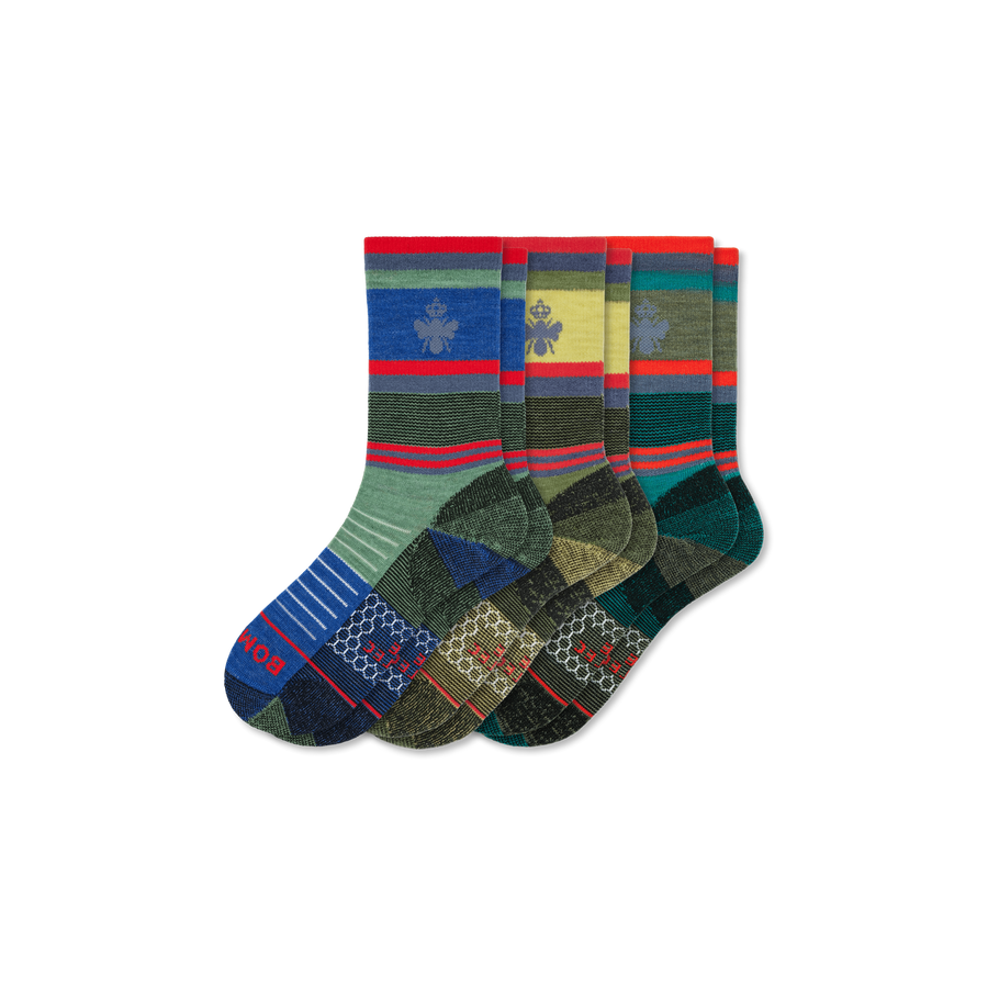 x Bombas Merino Wool Blend Hiking Calf Sock 3-Pack - Daily Cushion
