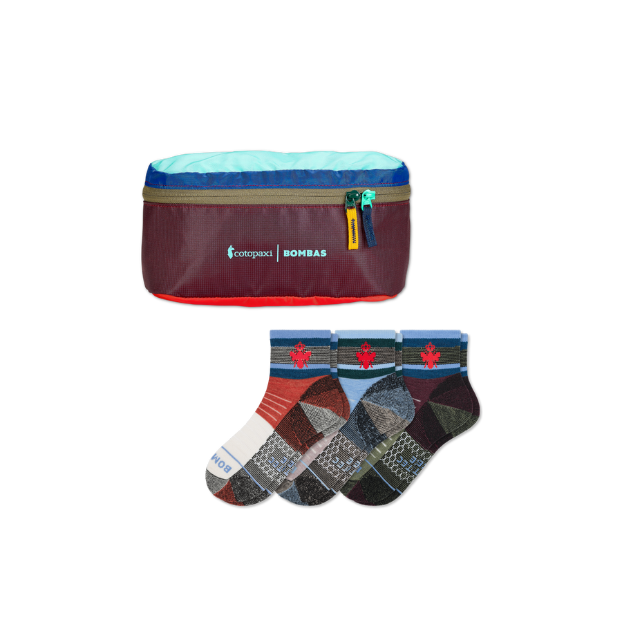 x Bombas Merino Wool Blend Hiking Quarter Sock 3-Pack & Fanny Pack - Easy Pair