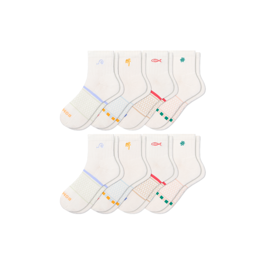 Women's Beach Day Quarter Sock 8-Pack - Ready Pair