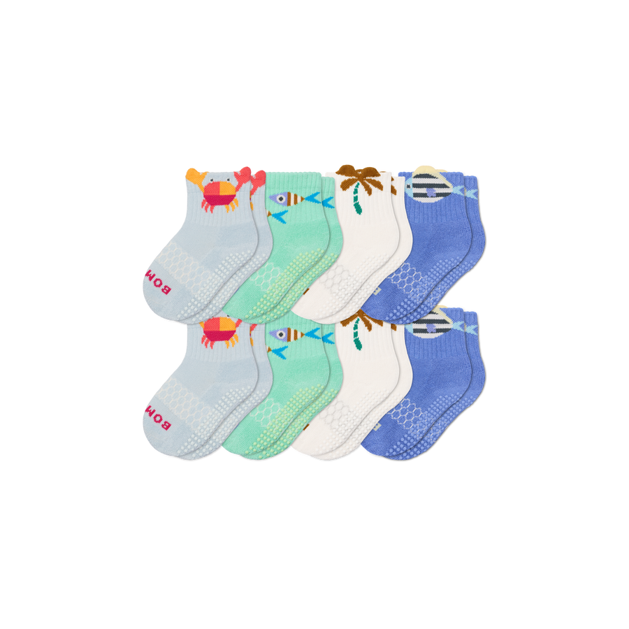 Toddler Gripper Calf Sock 8-Pack - Travel Pair