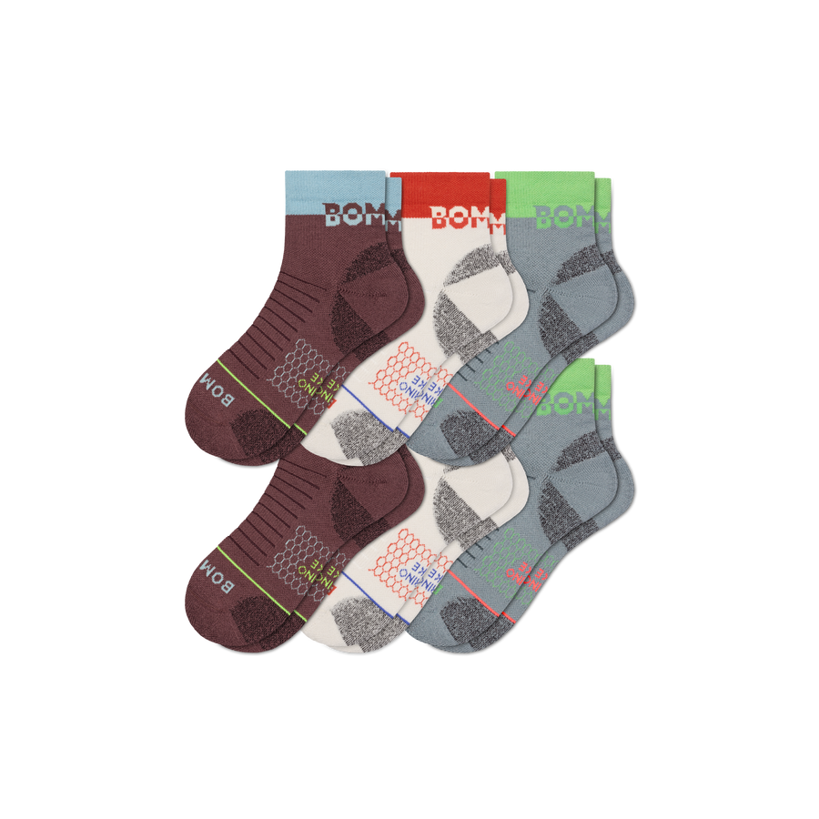 Women's Merino Wool Blend Hiking Quarter Sock 6-Pack - Ready Pick
