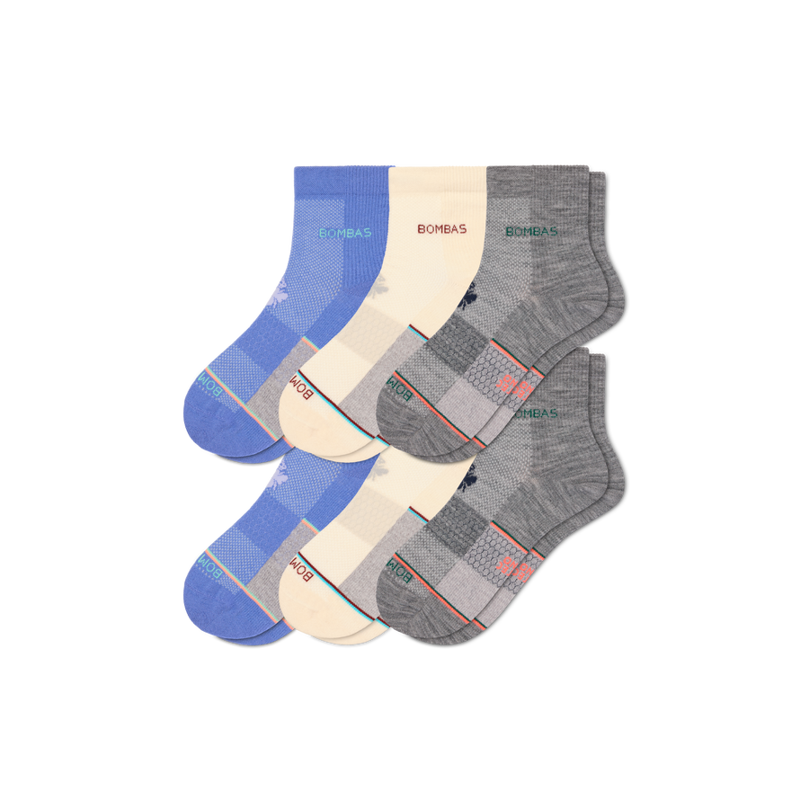 Women's Sport Merino Wool Blend Quarter Sock 6-Pack - Easy Choice