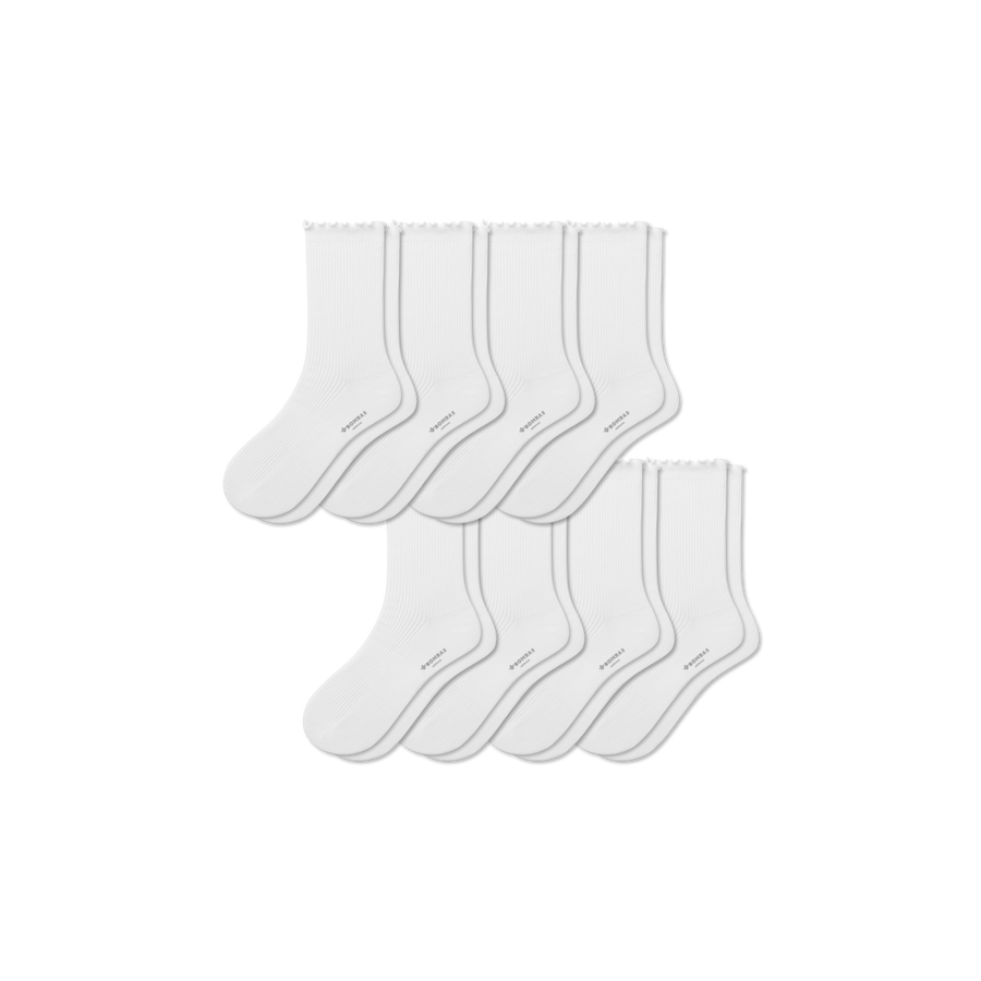 Women's Ruffle Rib Half Calf Sock 8-Pack - Daily Cushion